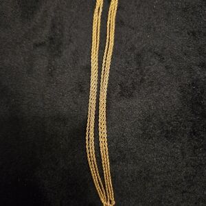 10k 3 Strand Gold Chain Necklace